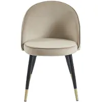 Vente-unique Set van 2 stoelen van fluweel en metaal - Beige - MAYLINA