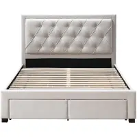 Vente-unique Bedframe stof beige 160 x 200 cm