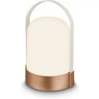 Briloner Asa groot - Oplaadbare Tafellamp - snoerloze lamp - dimbaar - kampeerlamp - 90 Lm - voor binnen en buiten - 14.5 x 13.5 x 24 cm - bruin