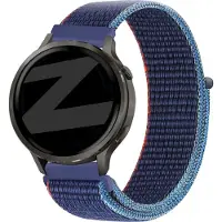 Bandz Nylon loop bandje (18mm) - Geschikt voor Garmin Vivoactive 4s / Vivomove 3s / Venu 2s / Venu 3s / Forerunner 255s / Forerunner 265s / Venu 4 - 41mm - Donkerblauw Mix