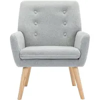 Vente-unique Fauteuil van grijze stof SERINO