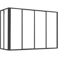 Vente-unique Hoekraam werkplaats in gepoedercoat aluminium - L120 x B60 x H105 cm (B x H) - Zwart - BAYVIEW