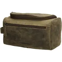 Hide & Stitches Idaho Toilettas - 100% Leer - Olijfgroen