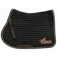Eskadron Zadeldek Cotton met 'Goede Paard' Borduring - DL - Zwart/Roségoud