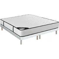 Vente-unique Set 180 x 200 cm gestoffeerde bedbodem + pocketveringmatras met 7 zones en memory foam dikte 22cm - LUREAN van YSMÉE