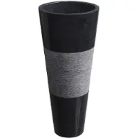Vente-unique Vrijstaande marmeren wastafel - Zwart - L40 x D40 x H90 cm - PULOA