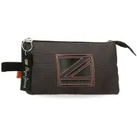 Pepe Jeans Cody, etui met drie compartimenten, zwart, 22x12x5 cm, polyester