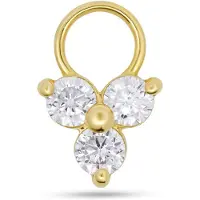New Bling - 9NBG-O100 - 14K goud – Oorbelhanger - per stuk – Bloem – 3 Zirkonia Stenen