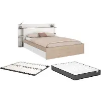 Vente-unique Bedframe hout natuurlijk licht 140 x 200 cm,