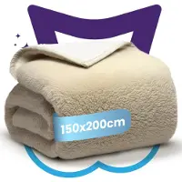 Nice Dreams Extra Dikke Sherpa Plaid – 500 GSM Winterdeken – Super Zacht & Warm – Luxe Cadeau Plaid – 150x200 cm – Creme