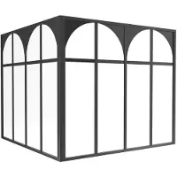 Vente-unique Hoekraam werkplaats met art-decostijl van gepoedercoat aluminium L120 x B120 x H105 cm (B x H) -Zwart - ARCADEA