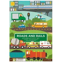Petit Collage Stickerboek - Roads & Rails |