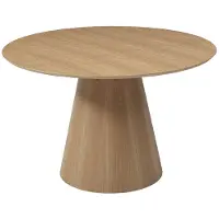 Vente-unique Ronde eettafel 4 plaatsen met eikenfineer - Licht naturel - ANTALIZA
