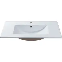 Vente-unique Rechthoekige keramische wastafel - Wit - 81 x 46,5 cm - MOTIAC