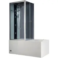 Vente-unique Douche bad combinatie met massagestralen DARIA van vertrekt acrylglas - 75 x 150 x 215 cm - 30 micro jets en 6 grote jets