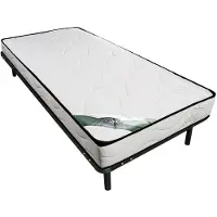 Vente-unique Set 90 x 190 cm lattenbodem + matras van schuim en tijk van bamboe - KANANI van NATUREA