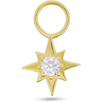 New Bling - 9NBG-O143 - 14K goud – Oorbelhanger - per stuk – Ster – Zirkonia