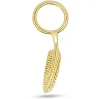 New Bling - 9NBG-O146 - 14K goud – Oorbelhanger - per stuk – Veer