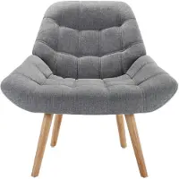 Vente-unique Fauteuil van grijze stof LUOSTO