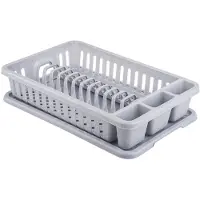 Curver Lux - Afdruiprek - Compact formaat - Apart bestekcompartiment - Grijs