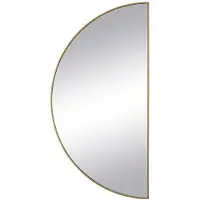 Vente-unique Halfronde designspiegel in metaal - H 100 x B 50 cm - Goudkleurig - GAVRA