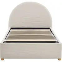 Vente-unique Bed met opbergruimte stof beige 90 x 190 cm