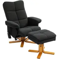 HOMCOM Massagestoel met Ottoman Set Polyester, Schuim 80L x 86B x 99H cm Zwart