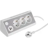 Q-Link stekkerdoos - 3-voudig - randaarde - USB A/C - met lamp - 3 x 1.5 mm² - 1.5 m - wit