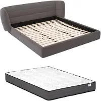 Vente-unique Bedframe stof grijs 160 x 200 cm LARUMO
