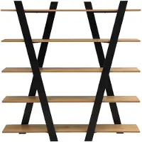 Vente-unique Kast met 5 planken - Naturel en Zwart - TUZLA