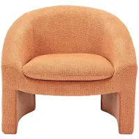 Vente-unique Fauteuil van terracottakleurige stof OSSANA