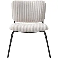 Maison Céphy Fauteuil van beige ribfluweel LOVUNIA van Maison Céphy