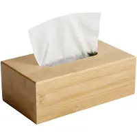 CLP Tissue box vierkant Kalmia - Tissuebox houder - tissuedoos - hout - zakdoekdispenser - bamboe - natura