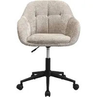 Vente-unique Bureaustoel - Getextureerde stof - Beige - Verstelbare hoogte - LASSANDRA