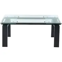 Vente-Unique.nl Uitschuifbare eettafel LUBANA - Gehard glas en metaal - Zwart - 8 tot 10 personen