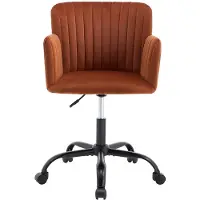 Vente-unique Bureaustoel - Fluweel - Terracotta - Verstelbare hoogte - TOARA
