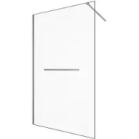Vente-unique Inloopdouchescherm met handdoekstang - 120 x 200 cm - Chroom - Gehard glas - KRISTEN