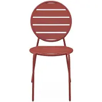 Vente-unique Set van 4 stapelbare metalen tuinstoelen - Terracotta - MONTEFARO van MYLIA
