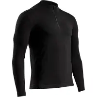 X-Bionic Mightywool Shirt Lange Mouwen Halve Rits Heren - Zwart, XL