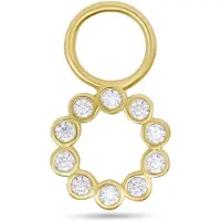New Bling - 9NBG-O103 - 14K goud – Oorbelhanger - per stuk – Open Bloem – Zirkonia