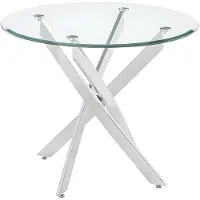 Vente-Unique.nl Eettafel COSIMA - 4 personen - Gehard glas en verchroomd metaal