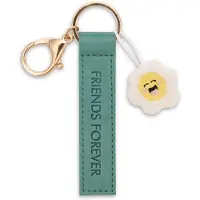 Nici sleutelhanger Friends Forever imitatieleren band groen 10cm met bloem