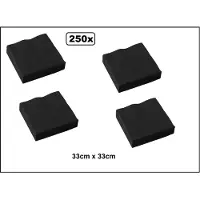 Wefiesta 250x Servetten 33cm zwart - 2 laags - DiDi Tissue - servetten diner 100% biologisch afbreekbaar festival thema feest restaurant party
