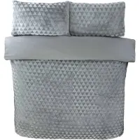 So Soft Velvet dekbedovertrek Diamond Teddy - Grijs - 1-persoons (135x200 + 50x75 cm)