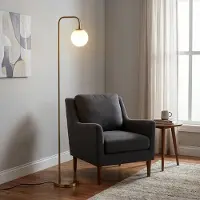 Opviq Vloerlamp Viran, messing / goud, Woon-/ Eetkamer, metaal, vloerlamp