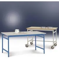 Manuflex BB3017.7035 Bijzettafel basis stationair met kunststof tafelblad in lichtgrijs RAL 7035, bxdxh: 1000 x 600 x 780 mm Grijs-wit (RAL 7035)