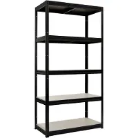 Work-it Steel shelf unit with 5 shelves 175 kg – black
