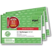 Sigel kassabon DIN A6 liggend 2x40 vel Zelfkopiërend 3 Stuks