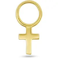 New Bling - 9NBG-O115 - 14K goud – Oorbelhanger - per stuk – Kruis