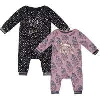 Charlie Choe - 2pack - Navy en Roze Boxpak - Salopette - Kruippakje - Babypakje - Jumpsuit - Geboortepakje - Romper - Unicorn - Stippen - Maat 74